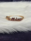 Canvas Jewelry Bracelet Bangle Hinge Cursive Enamel Bulldogs