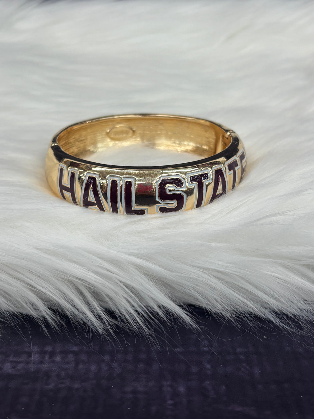 Canvas Jewelry Bracelet Bangle Hinge Hail State Bulldogs