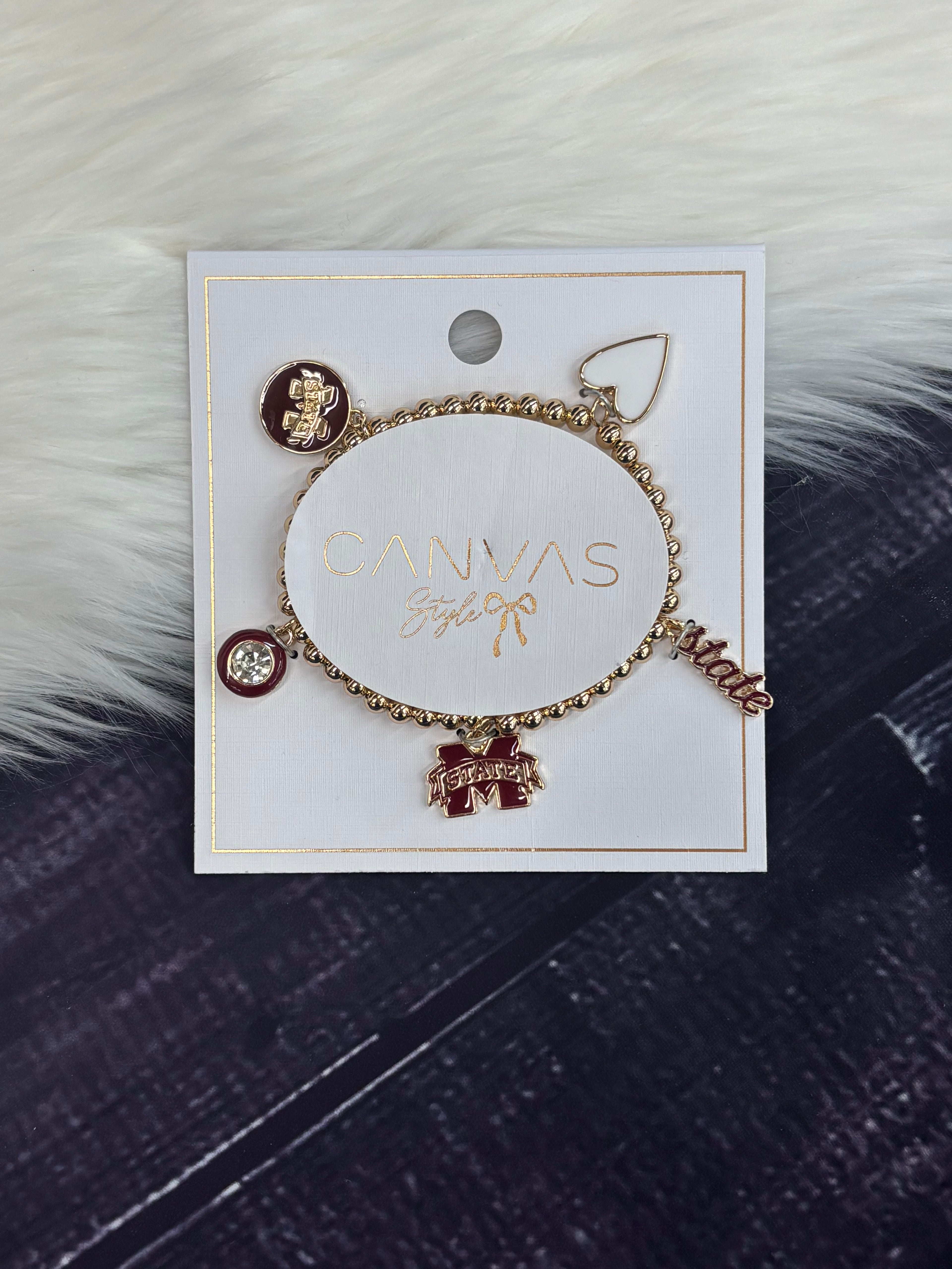 Canvas Jewelry Bracelet Stretch Enamel Icons M-State