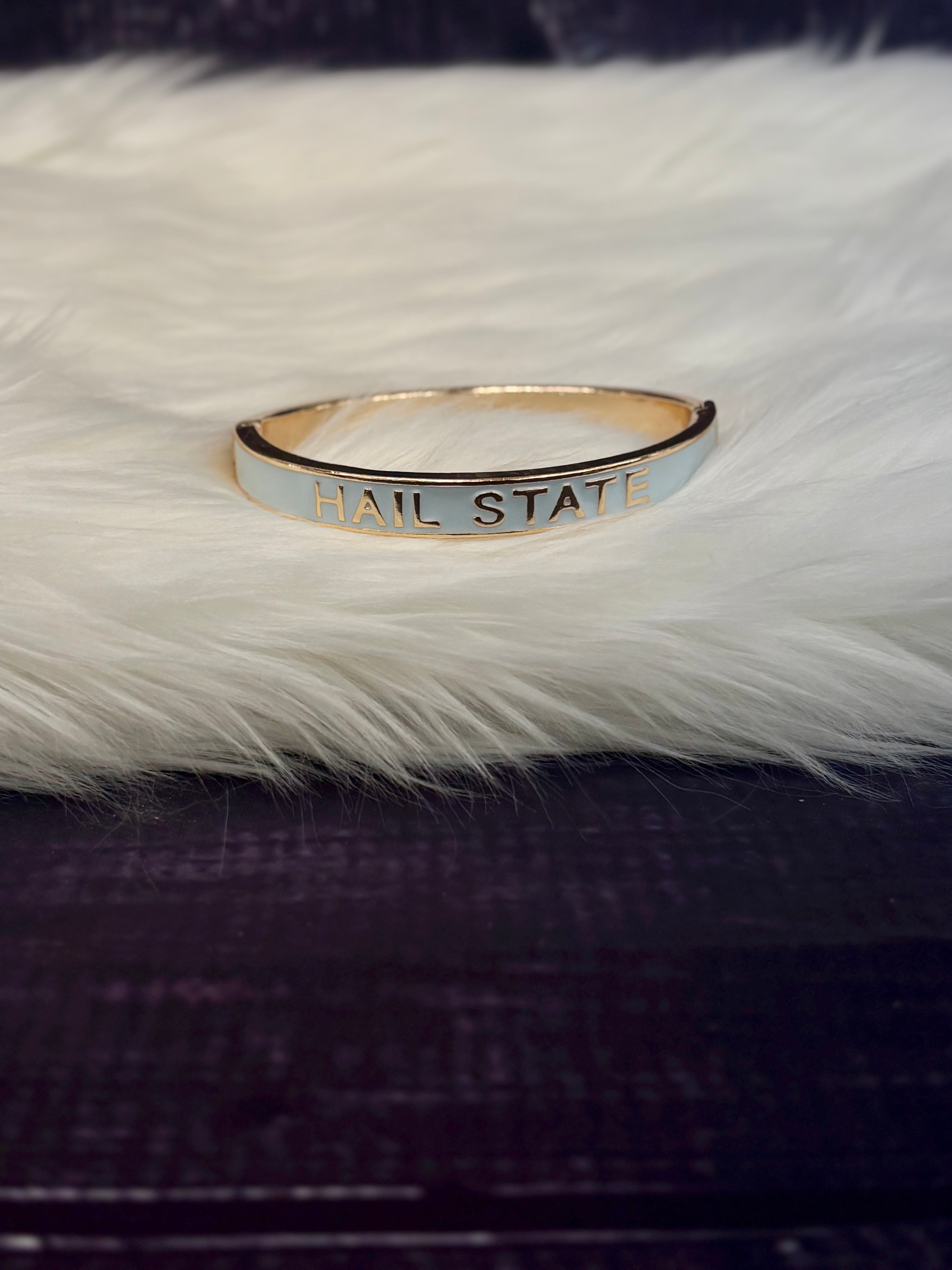Canvas Jewelry Skinny Bangle Hinged Bracelet Enamel Hail State Bulldogs