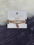 Canvas Jewelry Bracelet Stretch Ball Beads 2 Pack Walking Bully and Script State
