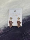Canvas Jewelry Earrings Pave Outline Script State