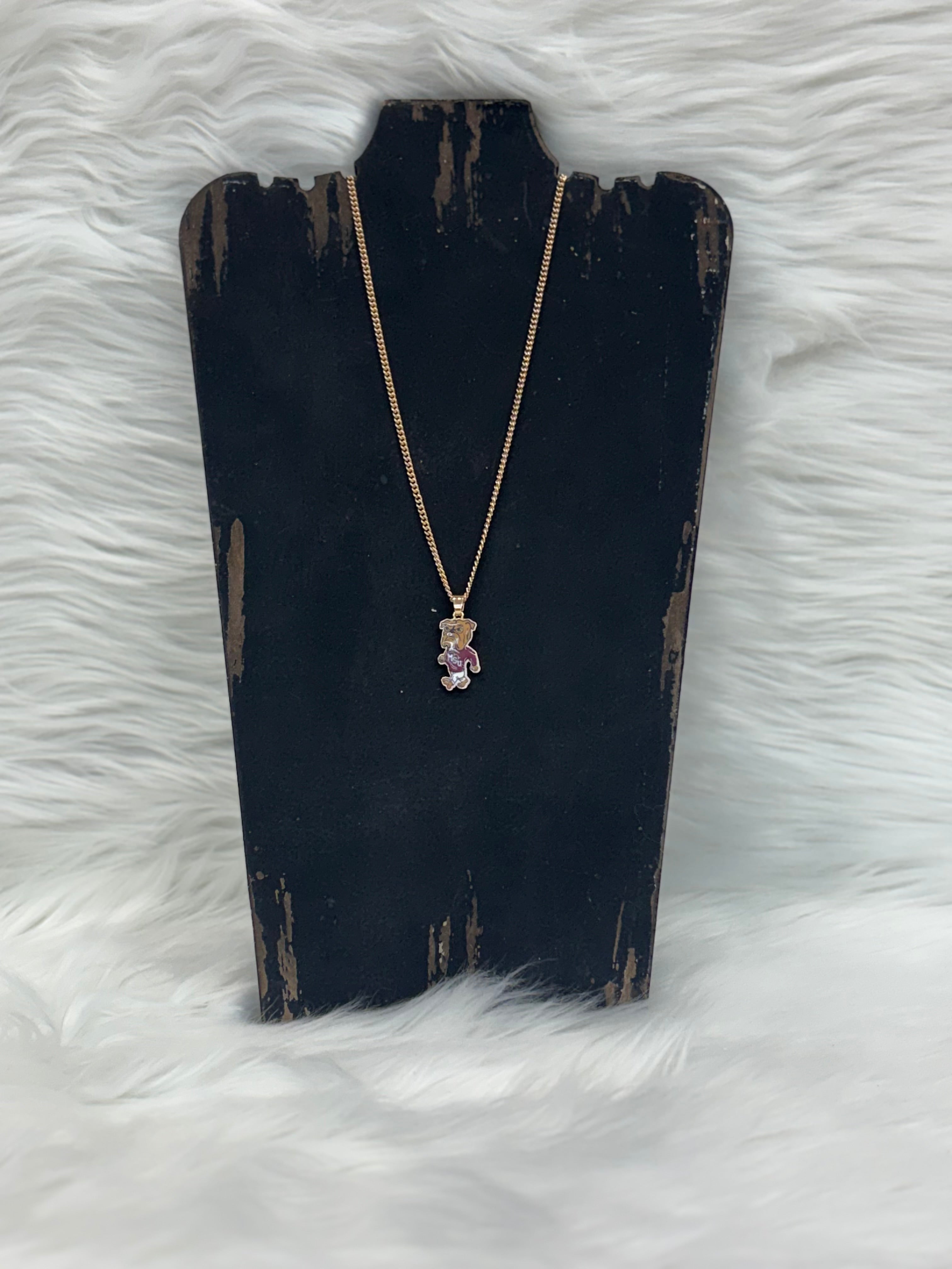 Canvas Jewelry Necklace Enamel Walking Bully 16"