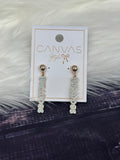 Canvas Jewelry Earrings Stud Puffy Bulldogs