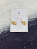 Canvas Jewelry Earrings Stud Stamped MSU Interlock
