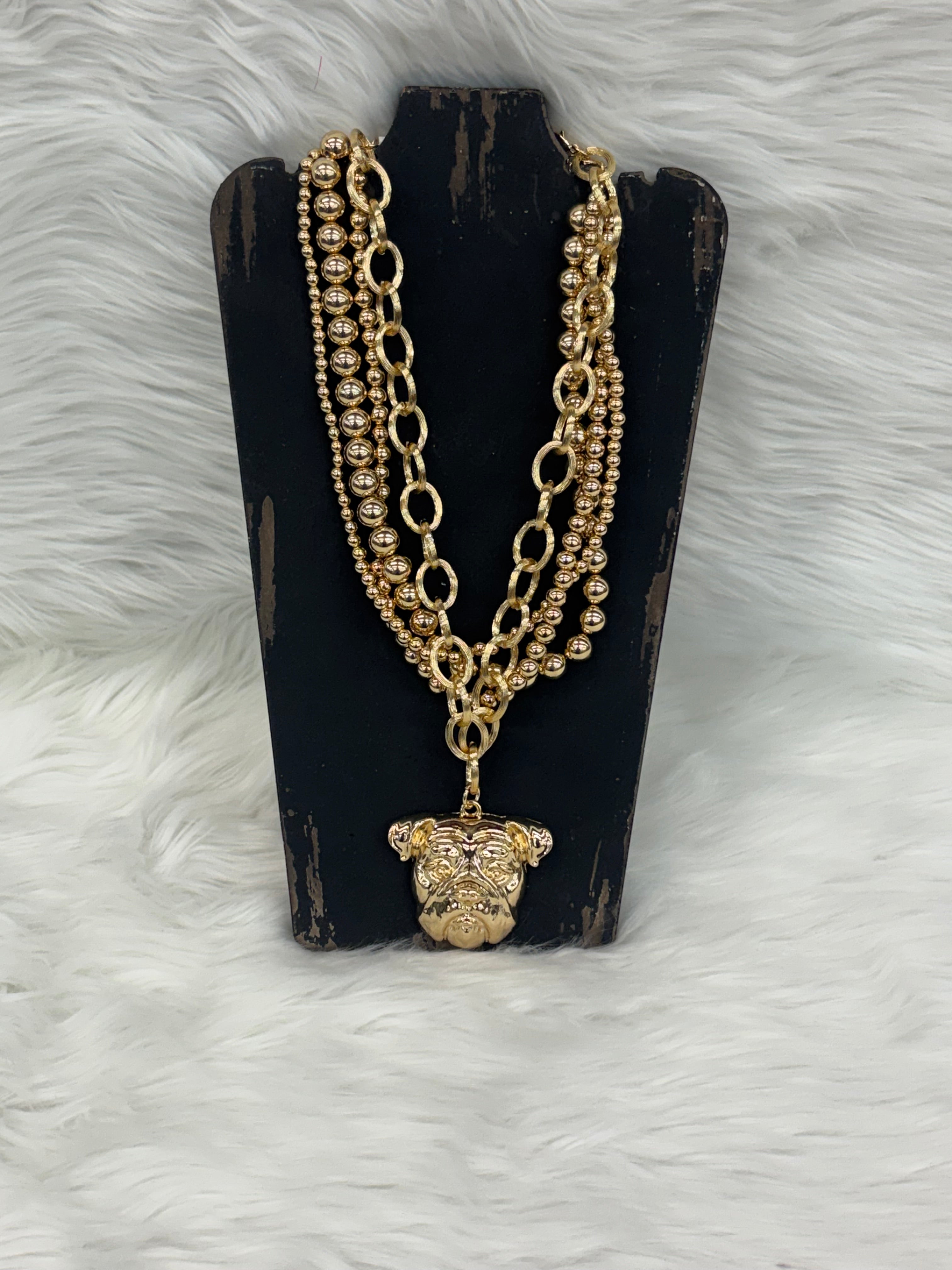 Caroline Wholesale Jewelry Necklace Bree Beaded 3 Layers Dog