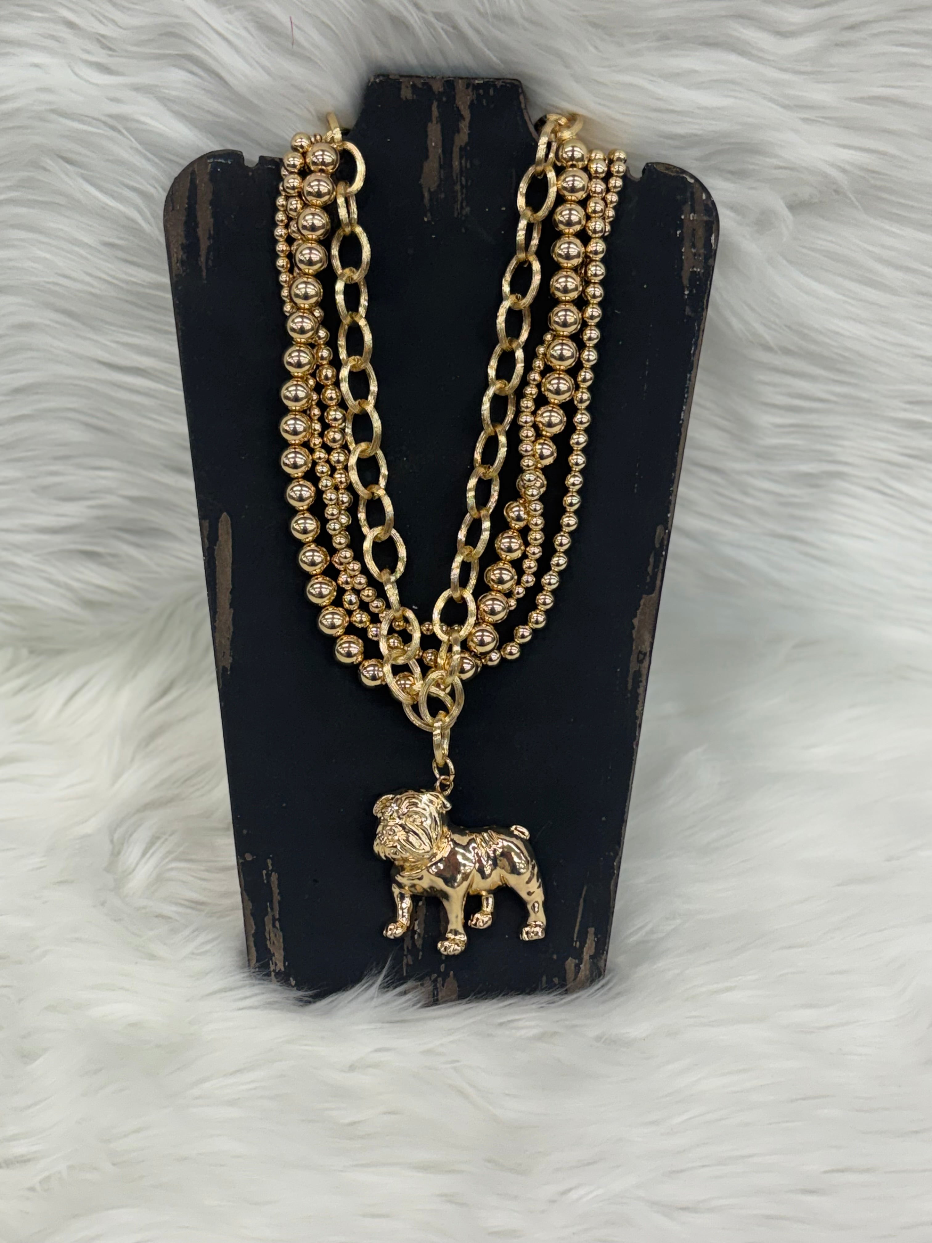 Caroline Wholesale Jewelry Necklace Bree Beaded 3 Layers Standing Dog