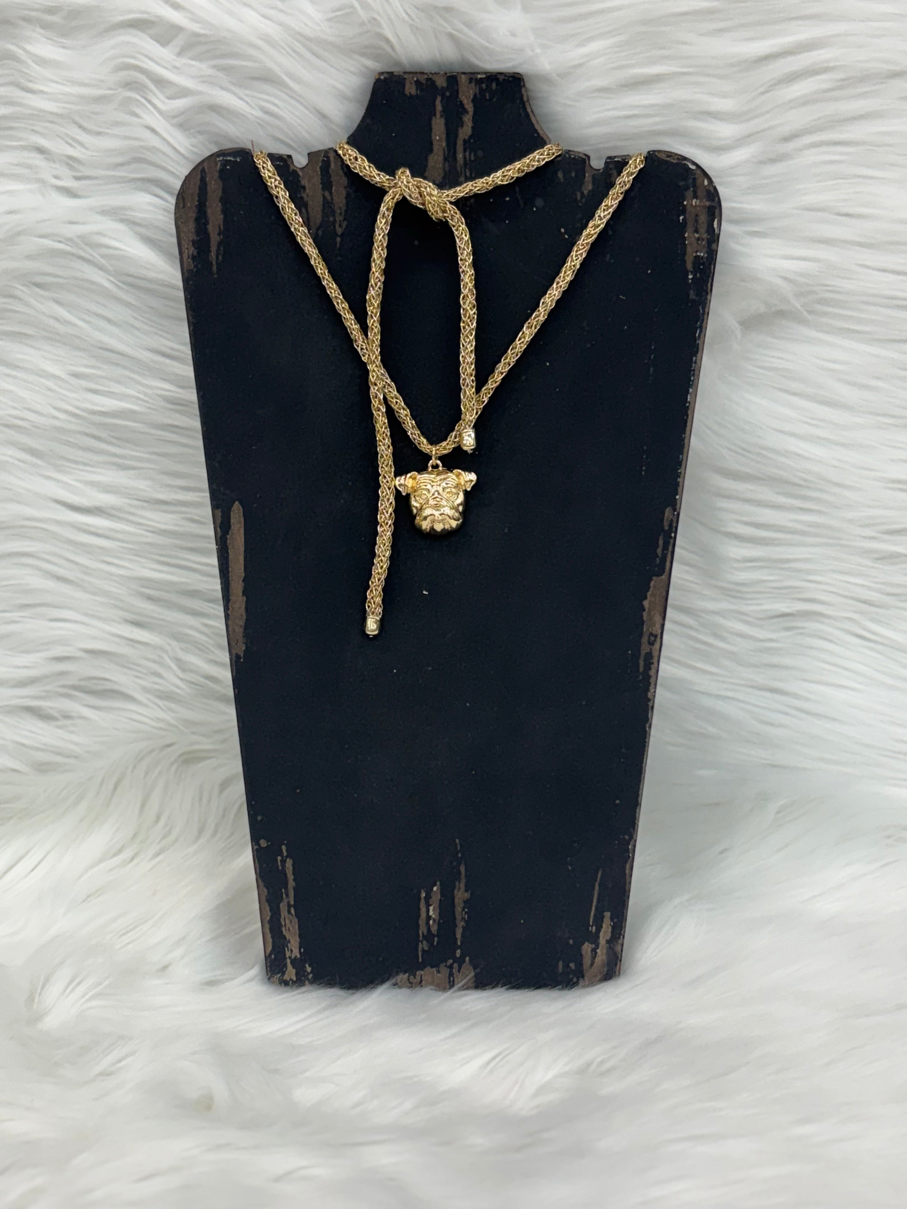 Caroline Wholesale Jewelry Necklace Corie Cord Bulldog Face