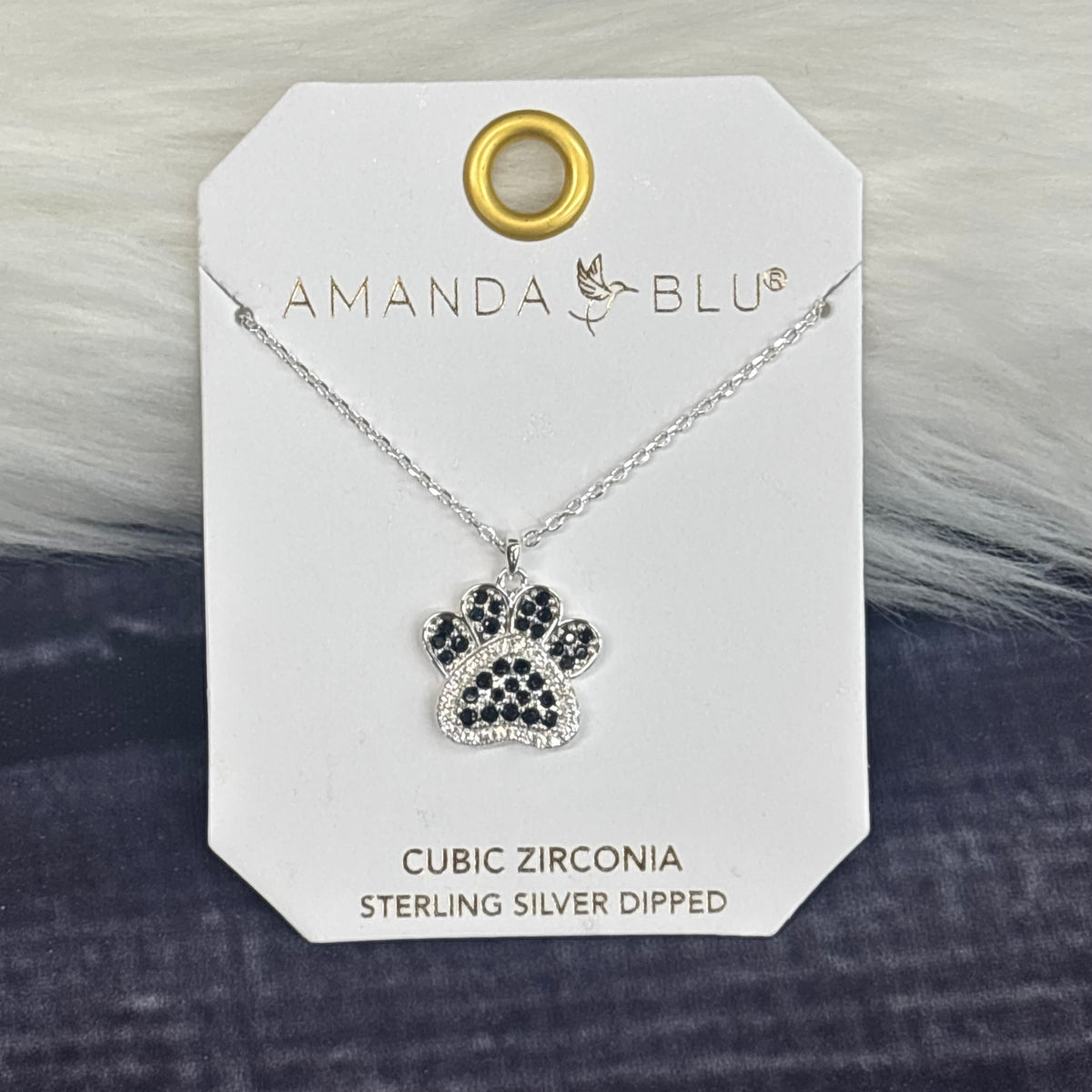 Amanda Blu Jewelry Necklace Ice Blu Paw Print Black