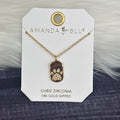 Amanda Blu Jewelry Necklace CZ Paw Print Dog Tag