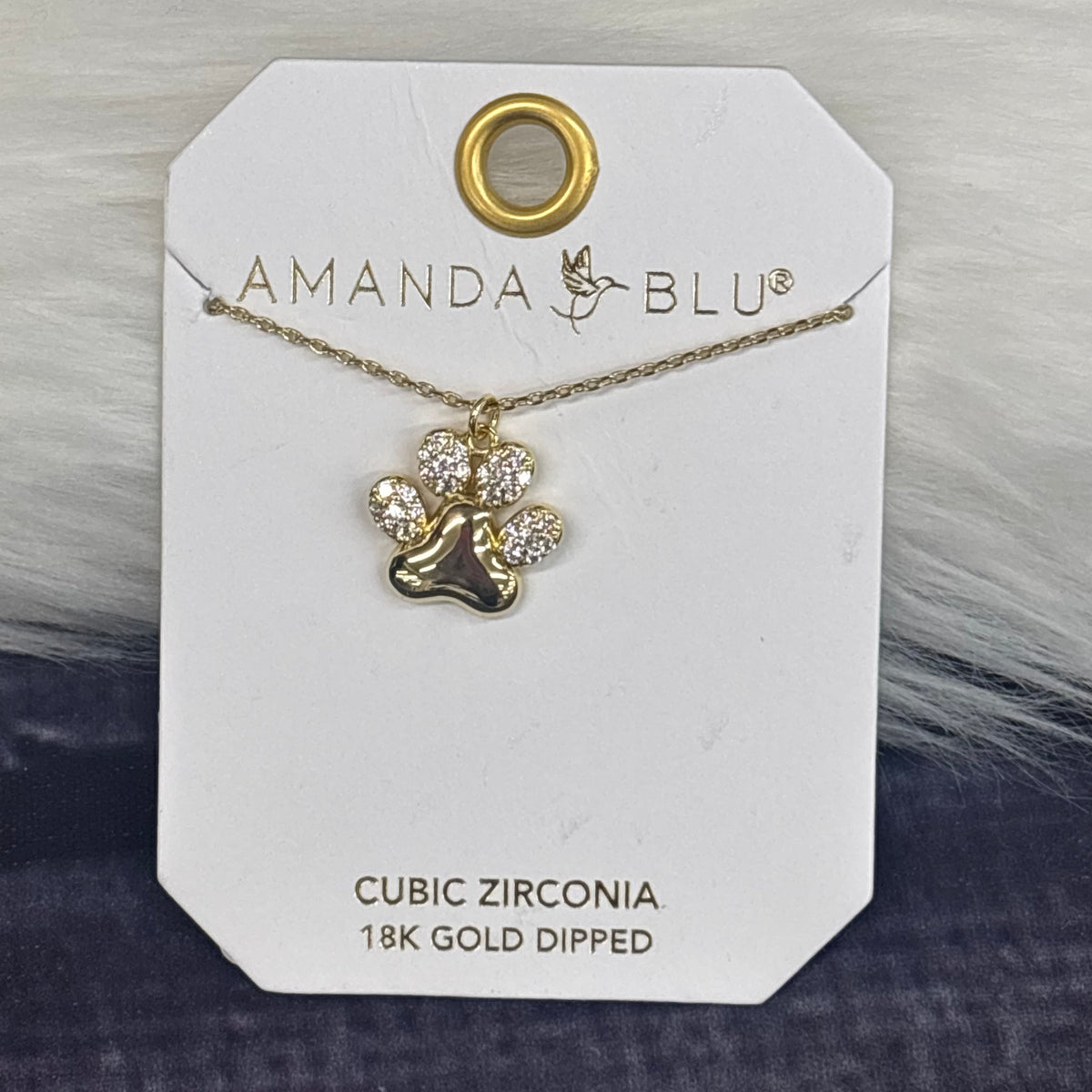 Amanda Blu Jewelry Necklace CZ Paw Print