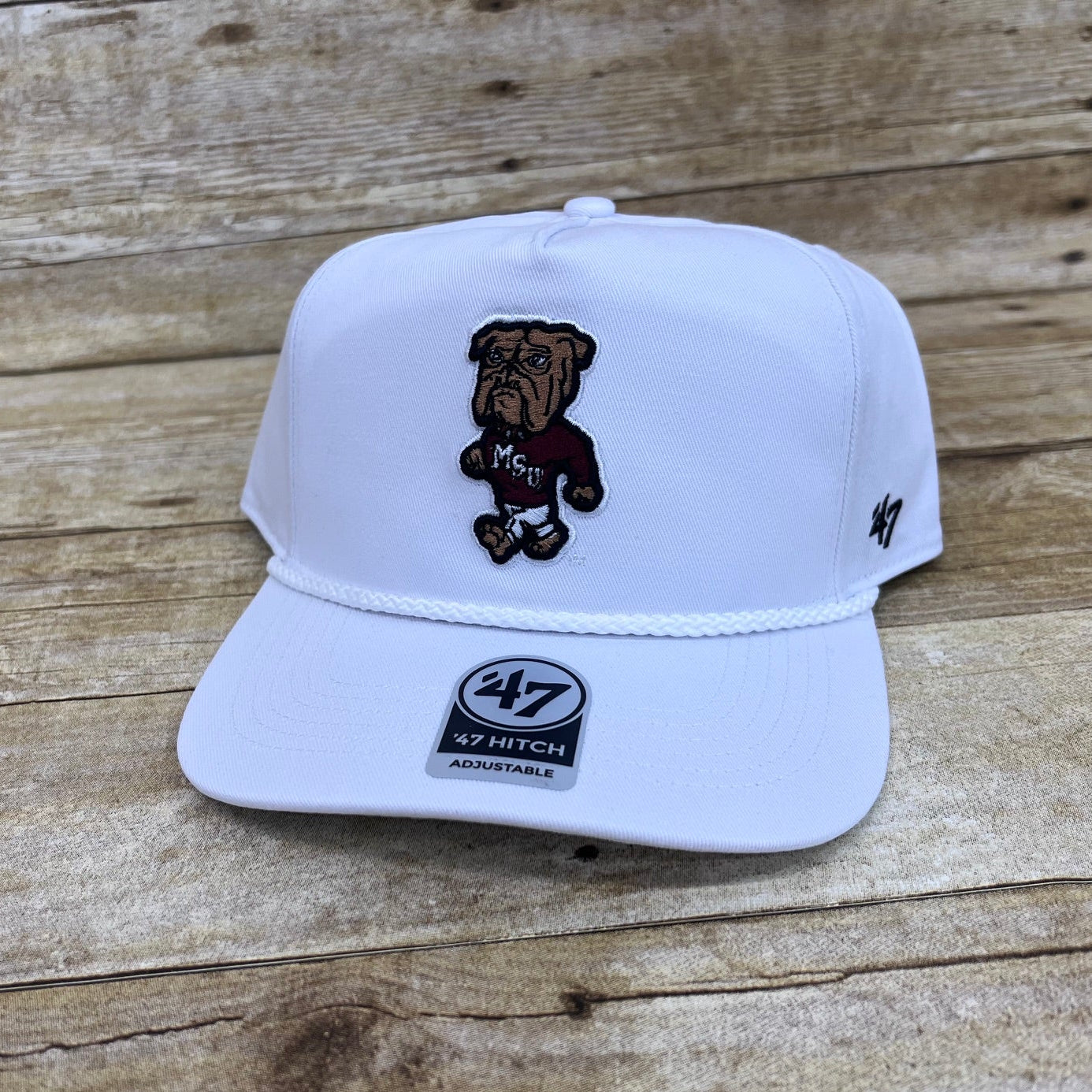 47 Brand Cap Baseball White Rope Walking Bully Hitch
