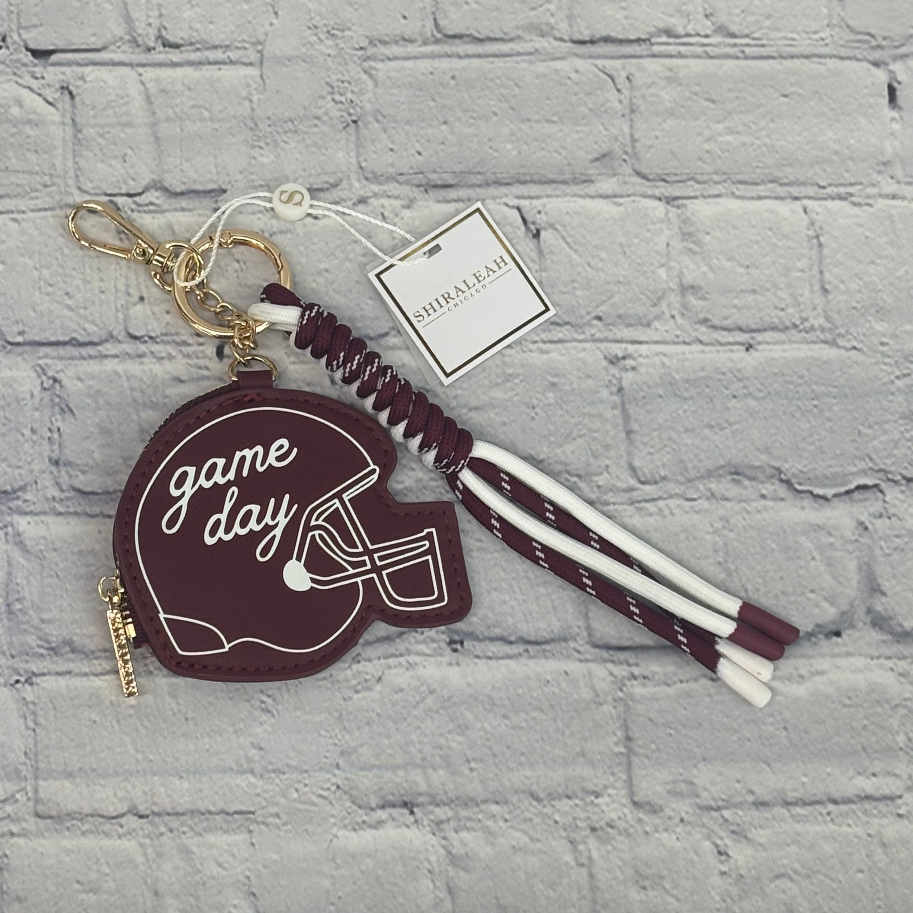 Bag Charm Keychain Helmet With Game Day
