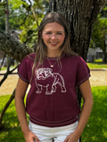 Top Women's Sweater Sleeveless Bulldog Silhoutte