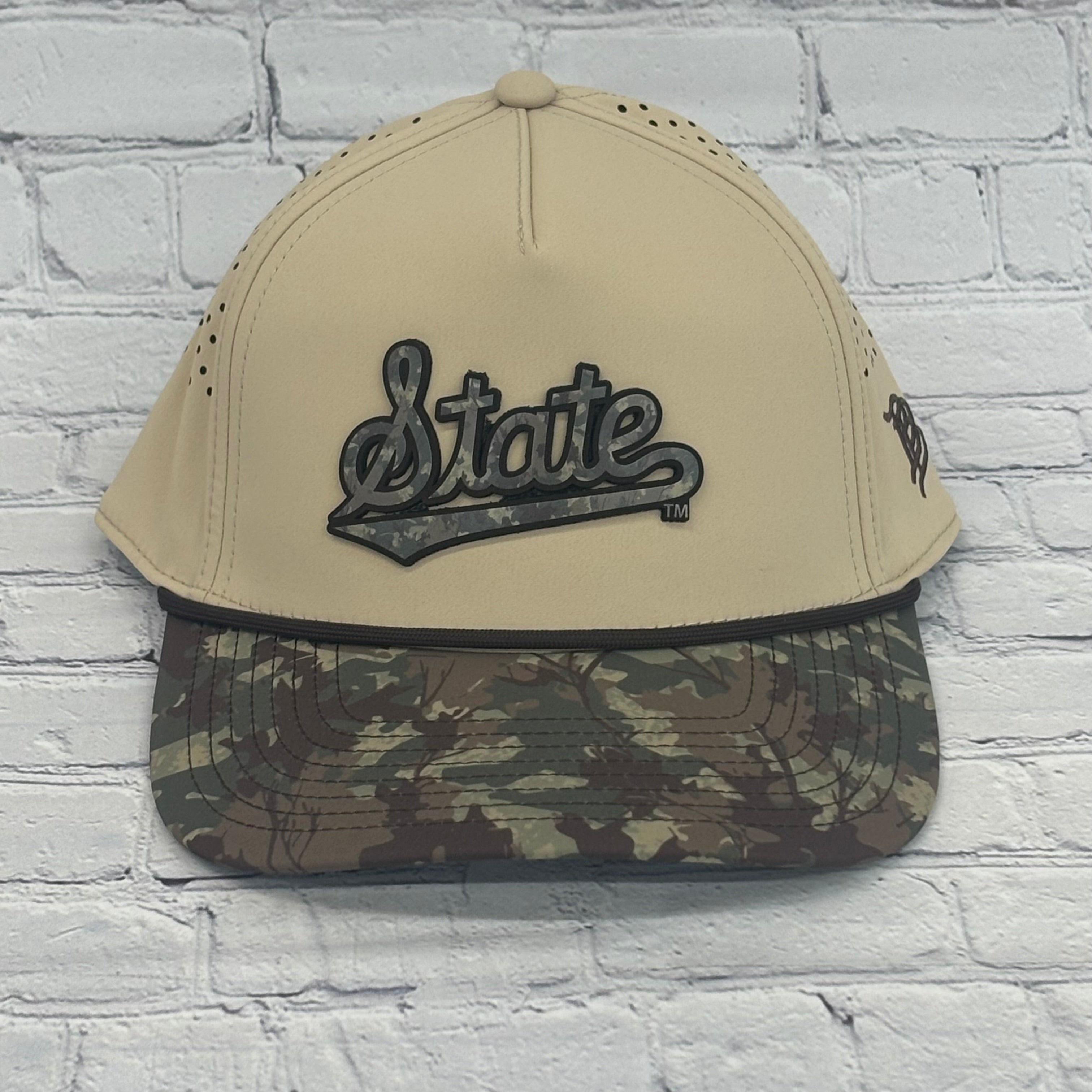 Cap Baseball Five Panel Curved Rope Timber Camo Series Script State