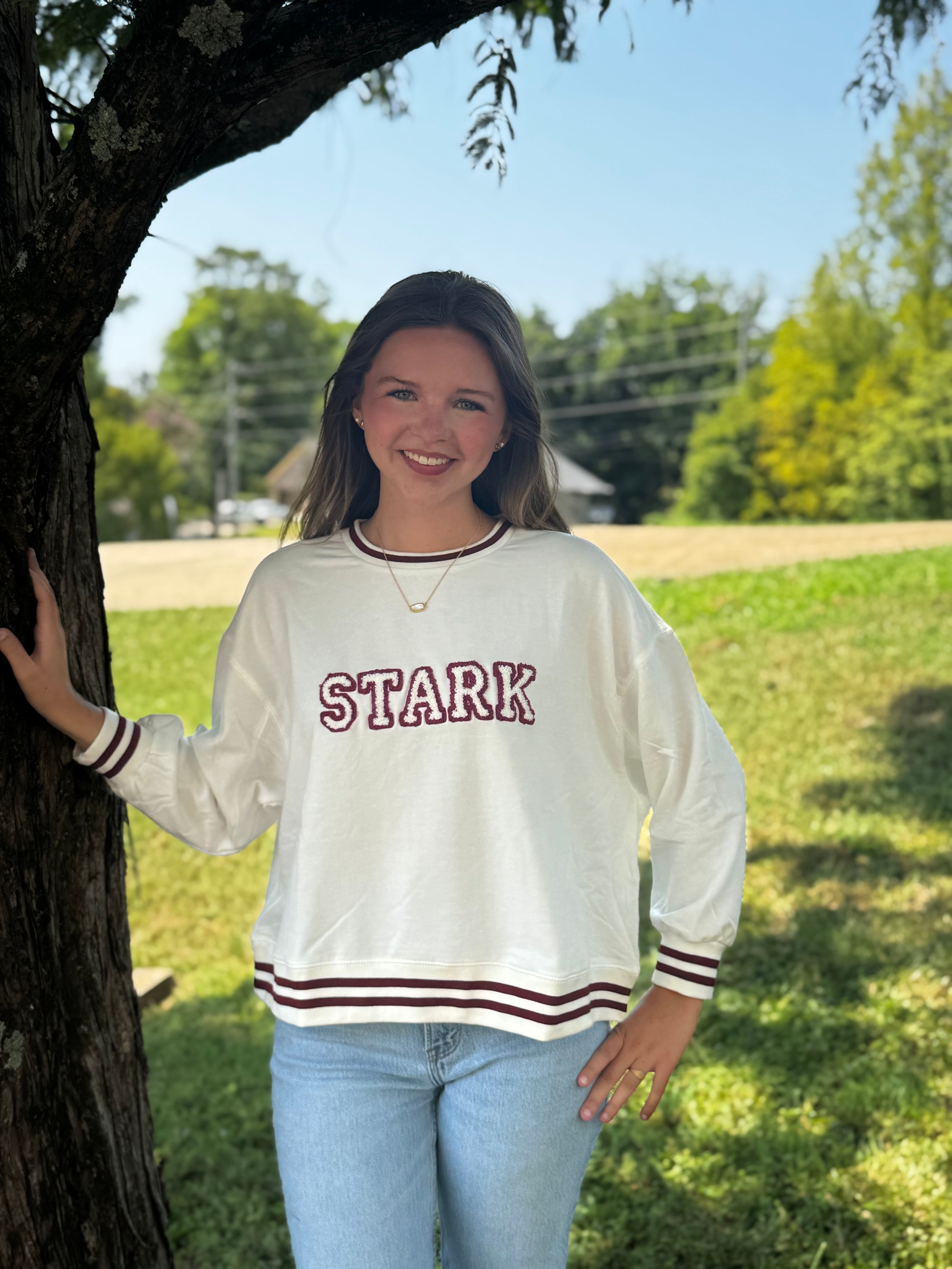 Sweatshirt Cropped Women's Millie STARK Maroon