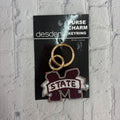 Key Ring Charm Beaded M-State Shape