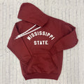 Sweatshirt Hooded Laces Script Vintage Fleece State Arched Mississippi State