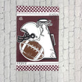 Garden Flag Vinyl Double Sided Maroon And White Game Day Helmet And Football