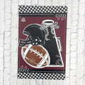 Garden Flag Vinyl Double Sided Maroon And Black Game Day Helmet And Football