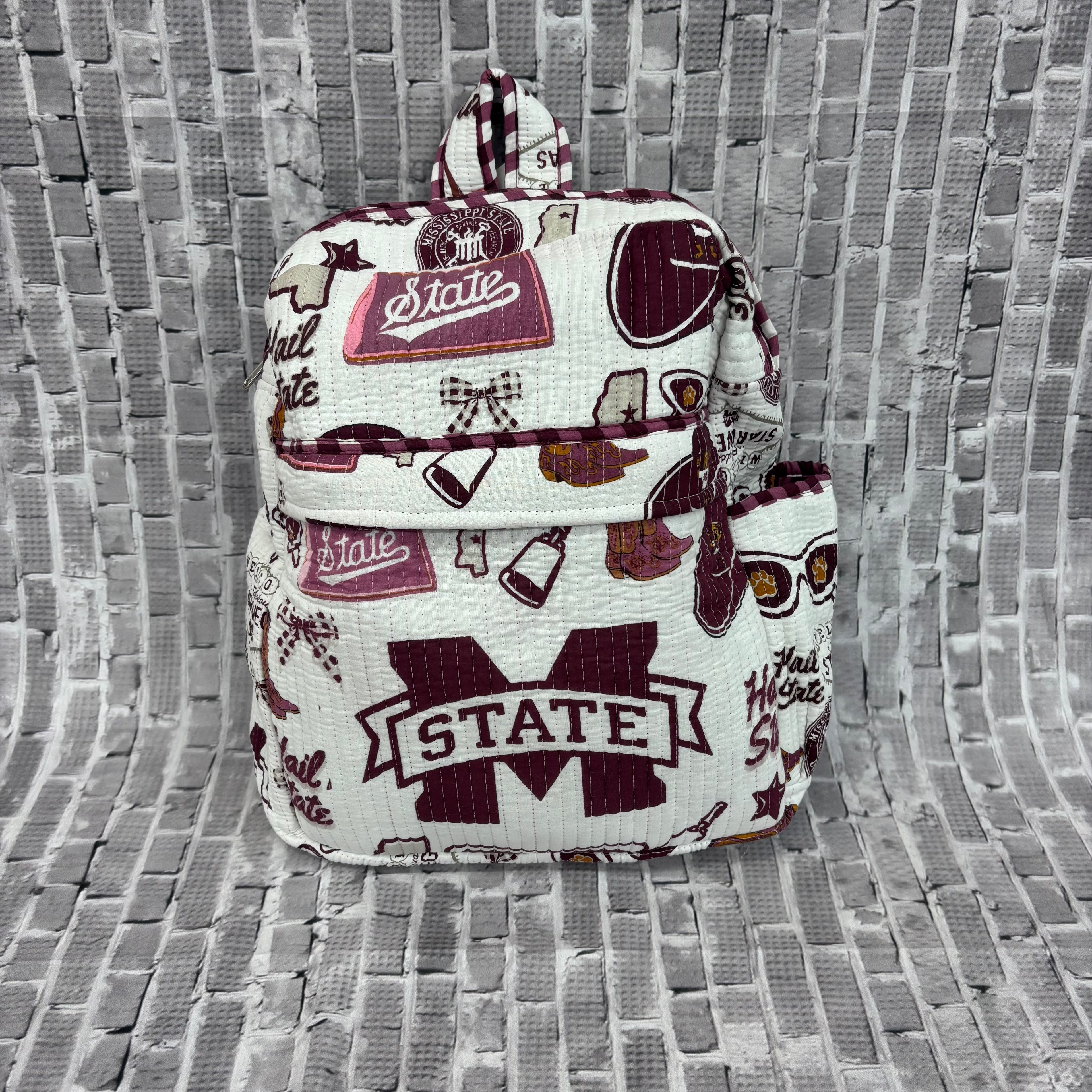 Backpack Quilted M-State Hail State Script State Other Logos