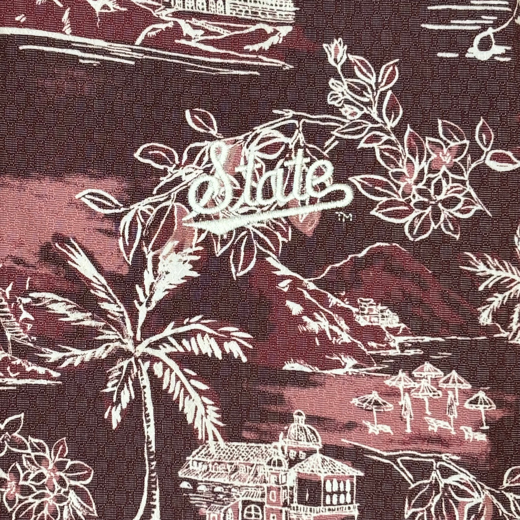 Tommy Bahama Shirt Short Sleeve Coastal Ease Paradise Isle Script State