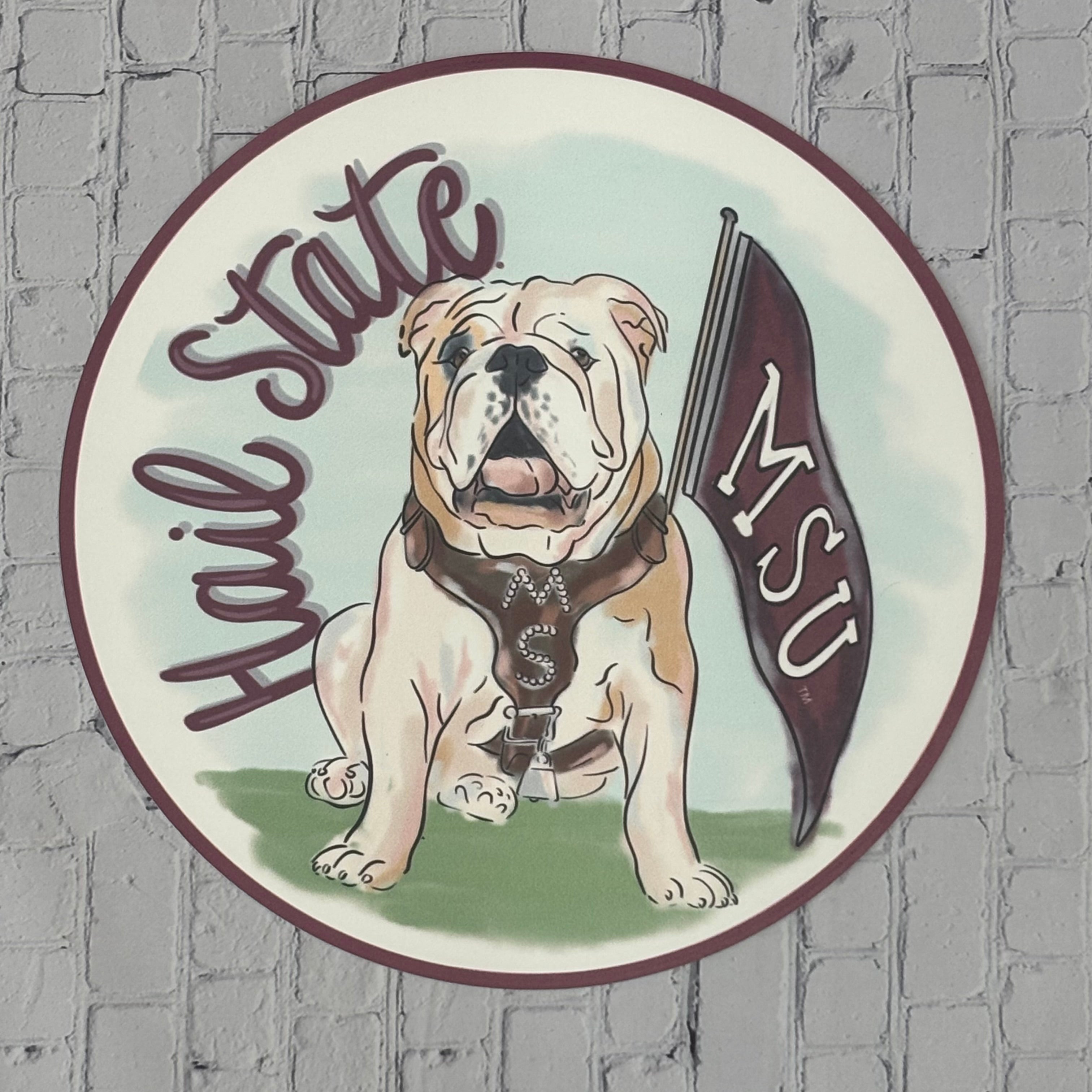 Placemat 4 Pack Mississippi State Mascot Hail State