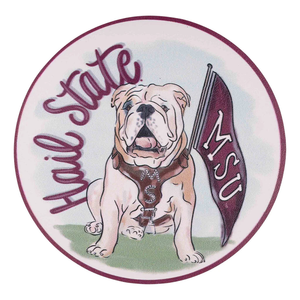 Coaster Set 4 Pack Vinyl Hail State Bulldog