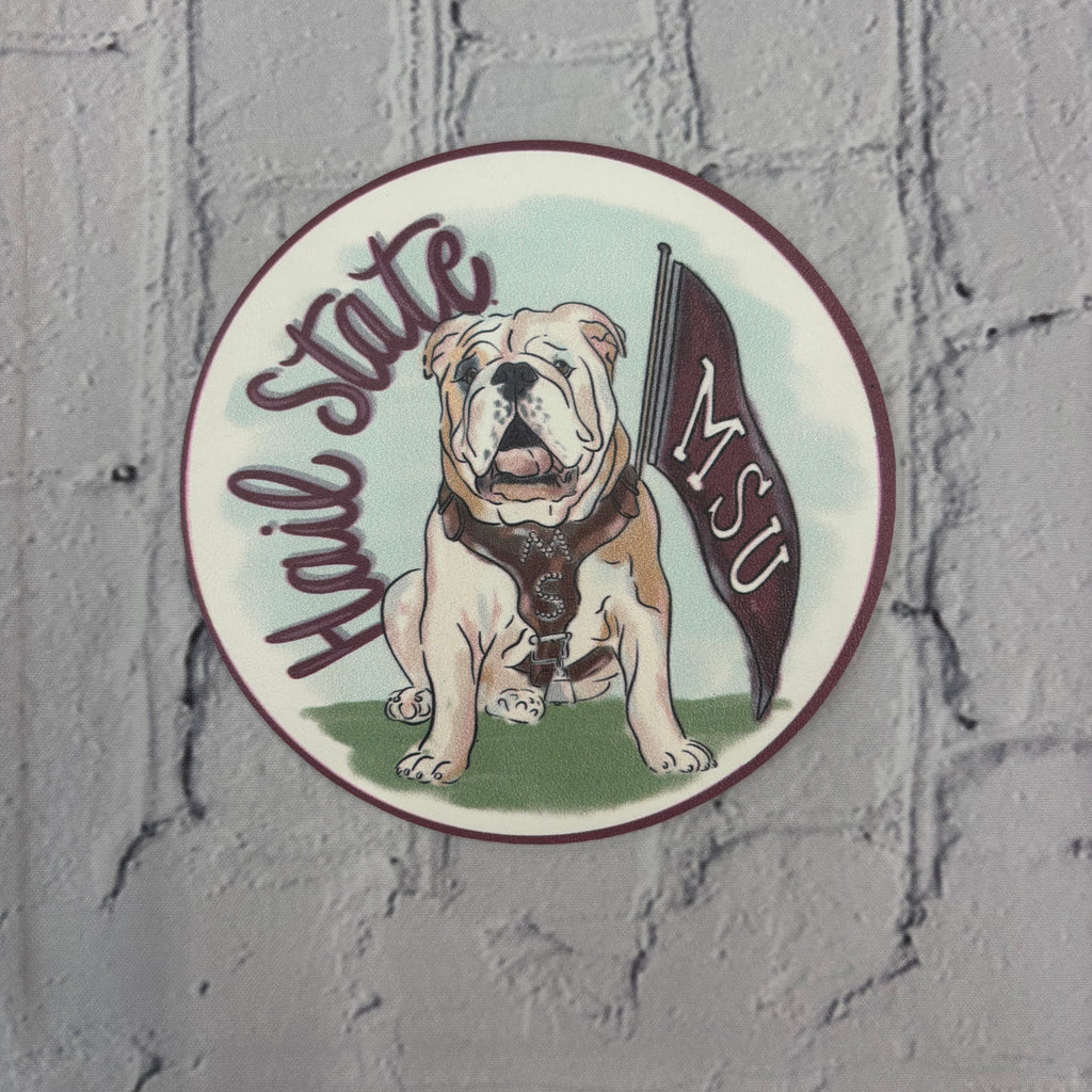 Coaster Set 4 Pack Vinyl Hail State Bulldog