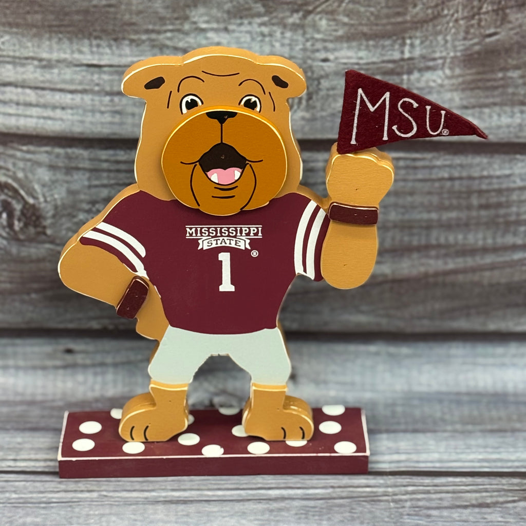 Tabletop Bully Mascot Wooden Sitter