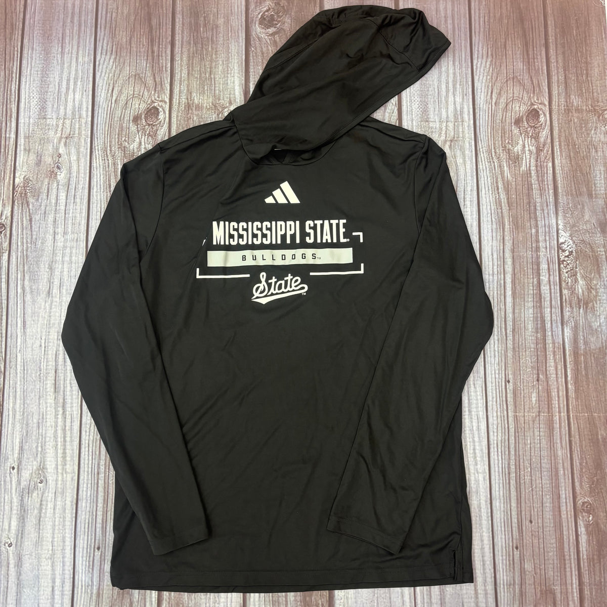 Adidas Long Sleeve Hooded T-Shirt Mississippi State Bulldogs Script State