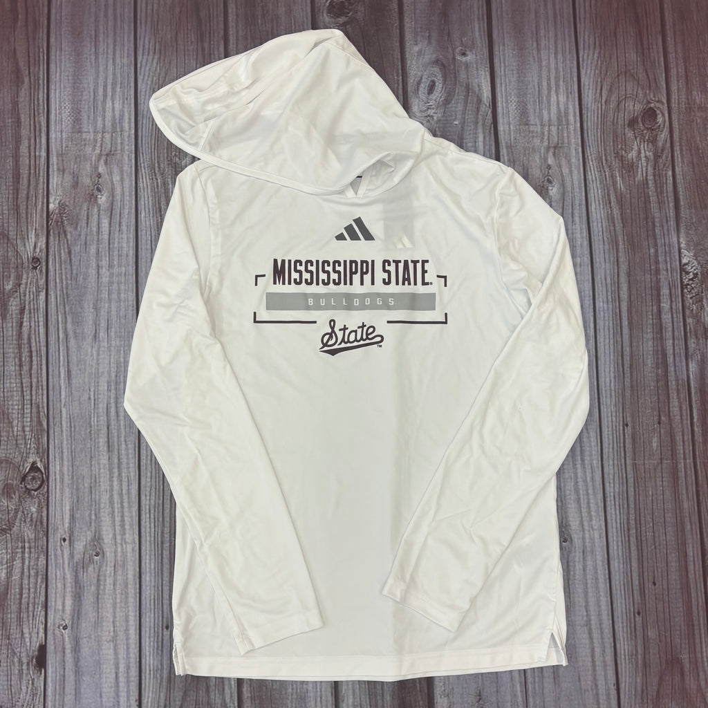 Adidas Long Sleeve Hooded T-Shirt Mississippi State Bulldogs Script State