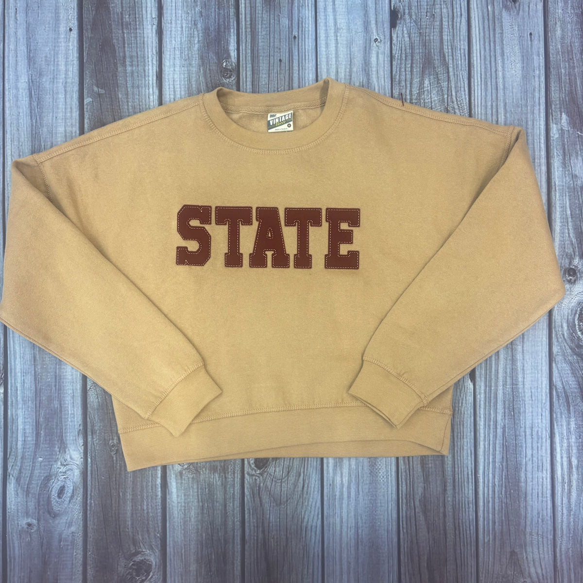 Sweatshirt Women's Crop Applique State Block Letters