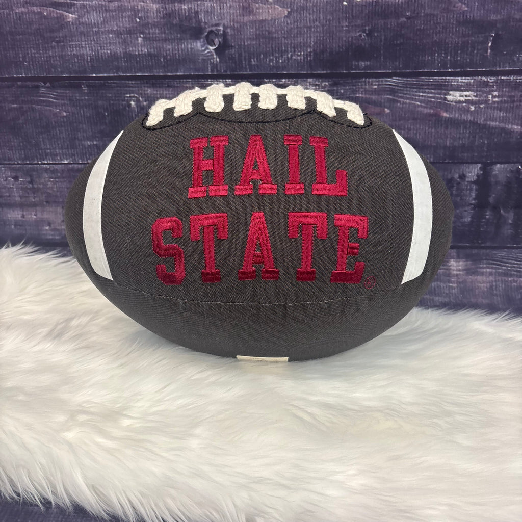 Pillow Glory Haus Oversize Football Shape Hail State M-State