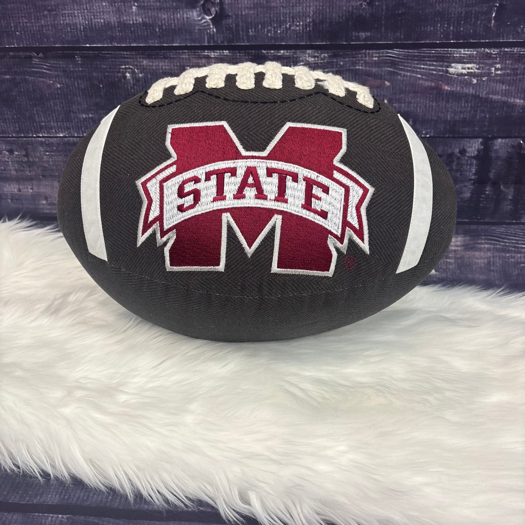 Pillow Glory Haus Oversize Football Shape Hail State M-State