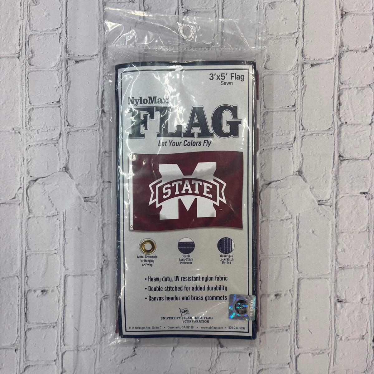 University Blanket & Flag Corp. Flag 3X5 M-State White