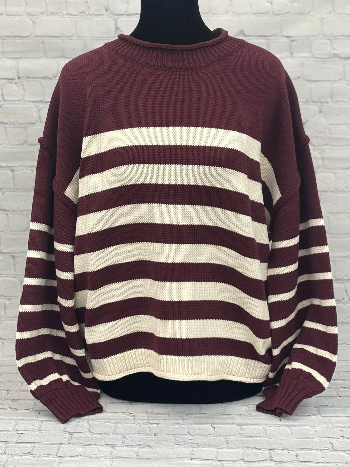 Top Women's Sweater Long Sleeve Striped