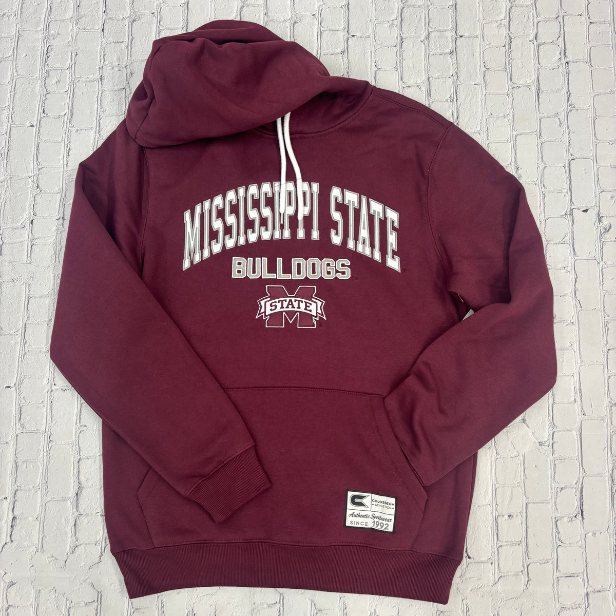 Sweatshirt Hooded Arch Mississippi State Bulldogs M-State Yes Chef Front Kangaroo Pocket