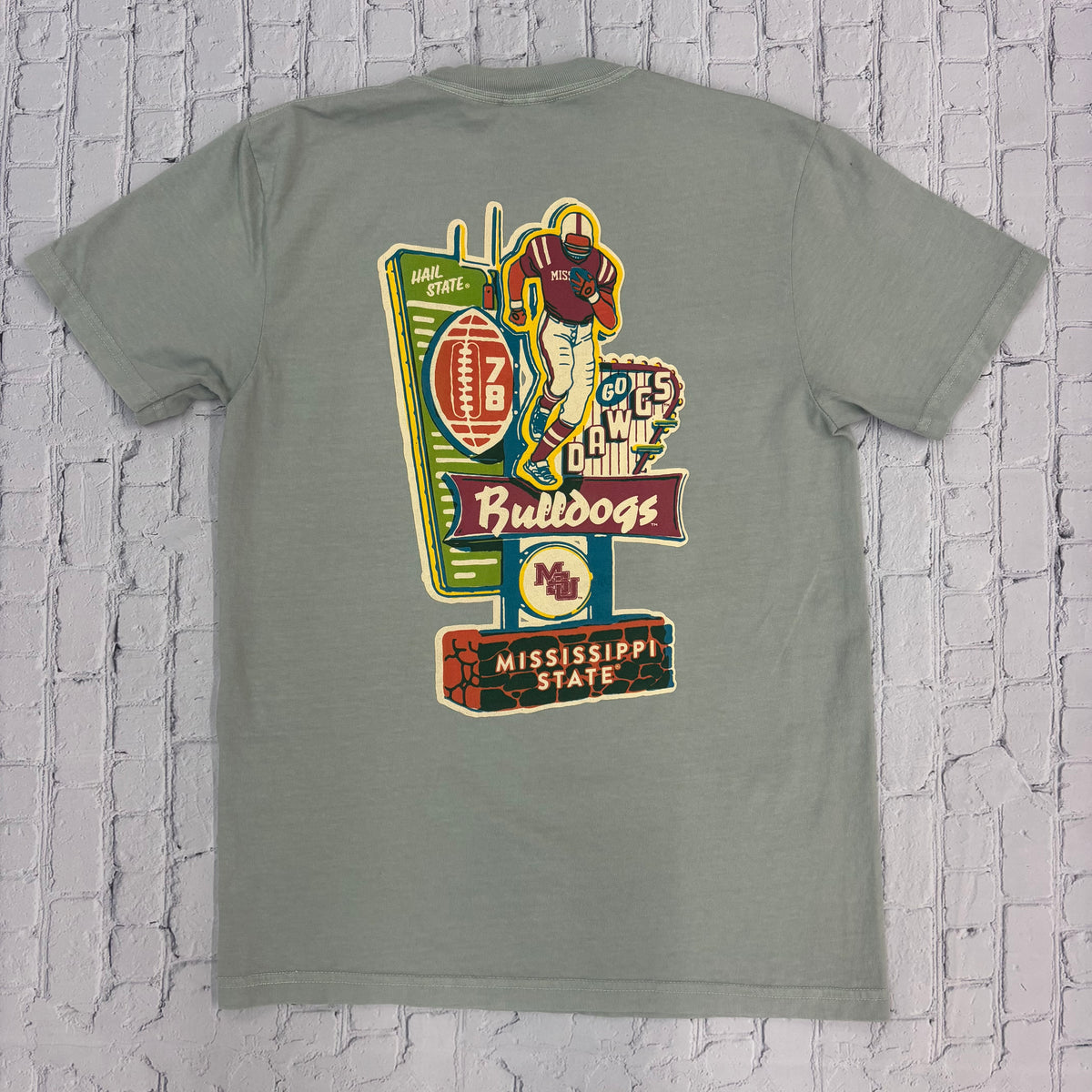 T-Shirt Football Inn Arch Mississippi State MSU Interlock Bulldogs 1860