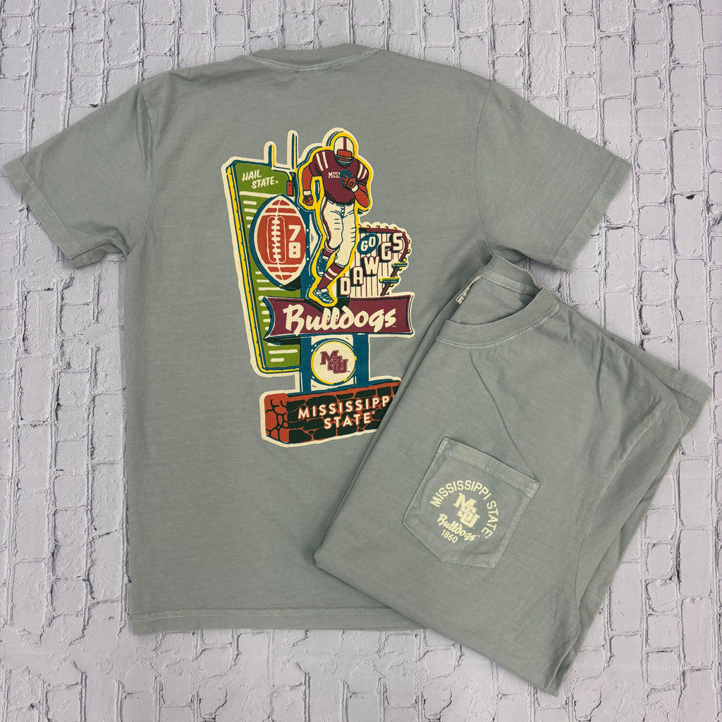 T-Shirt Football Inn Arch Mississippi State MSU Interlock Bulldogs 1860