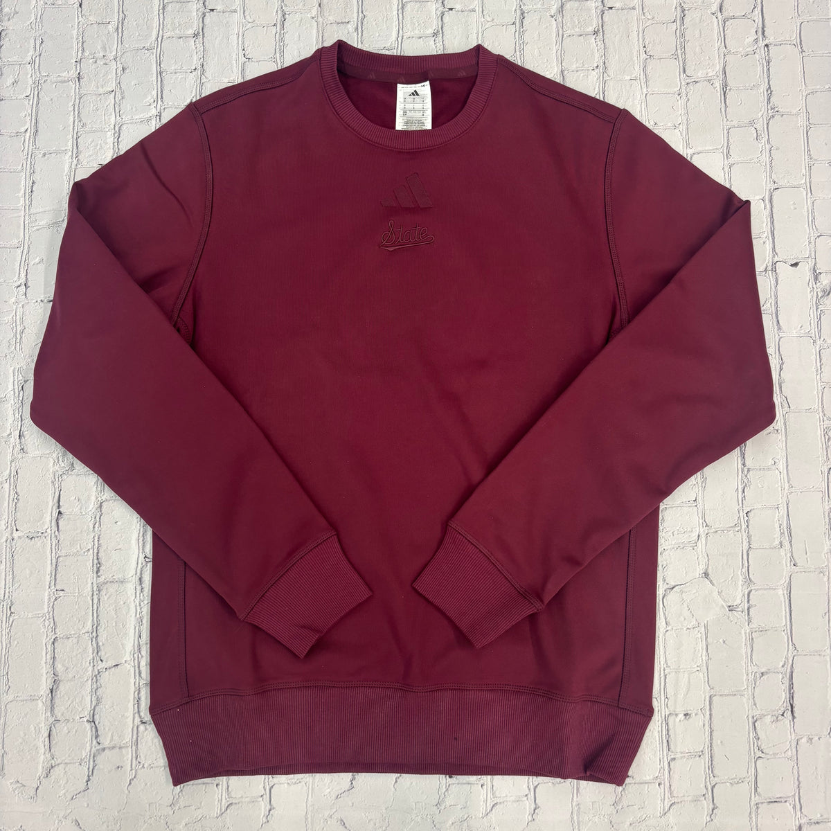 Adidas Sweatshirt Crew Men's Script State Maroon