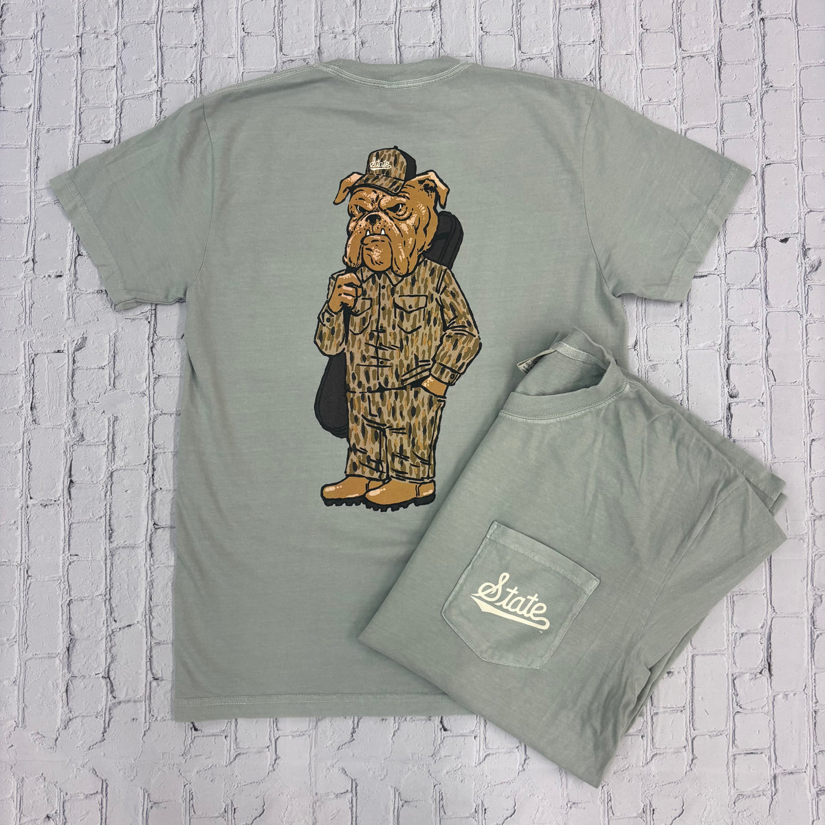 T-Shirt Short Sleeve Pocket Script State Hunting Bully
