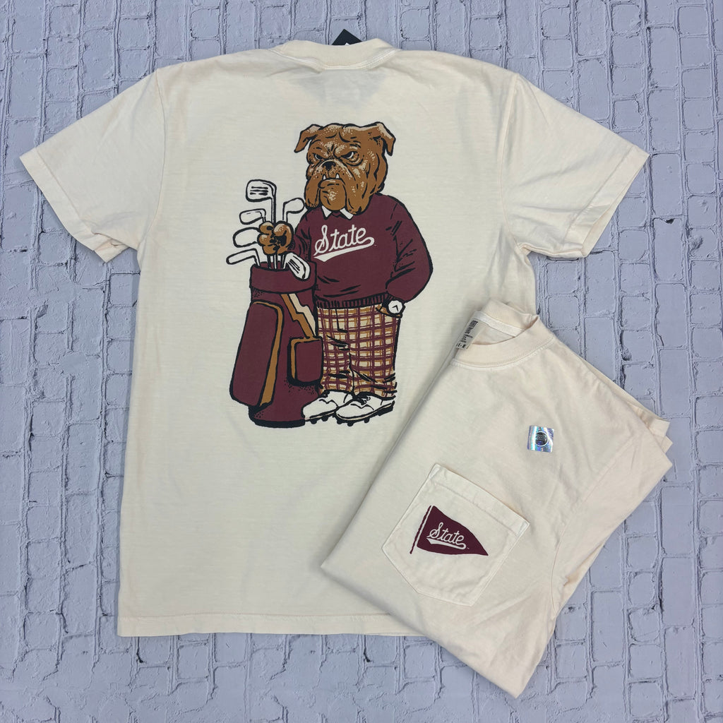 T-Shirt Short Sleeve Pocket Penant Script State Golfing Bully