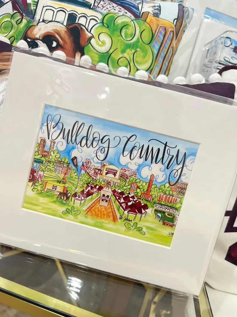 Print Bulldog Country Tailgate Scenes The Junction