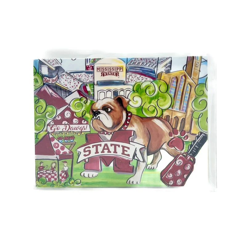 Notecards 8 Pack MS State Collage Bulldog M-State DWS Cowbell