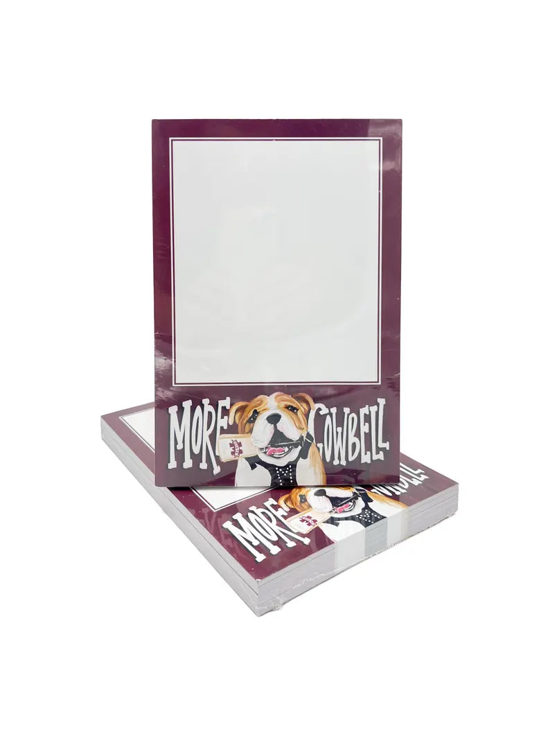 Notepad More Cowbell Bulldog With Cowbell