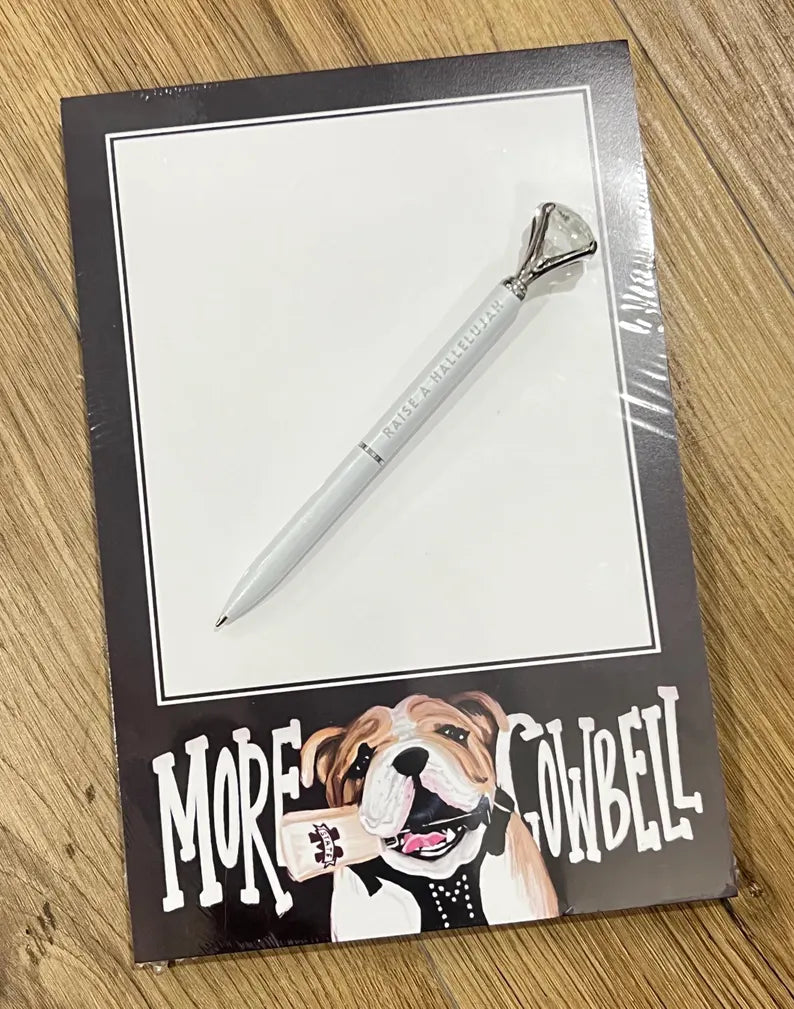 Notepad More Cowbell Bulldog With Cowbell