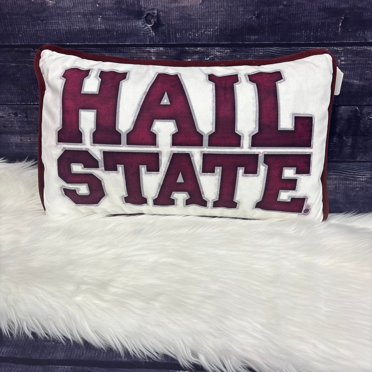 Pillow Hail State With Maroon Cording