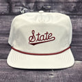 Hovi Dry Goods Cap Baseball Flat Bill Rope Maroon Script State