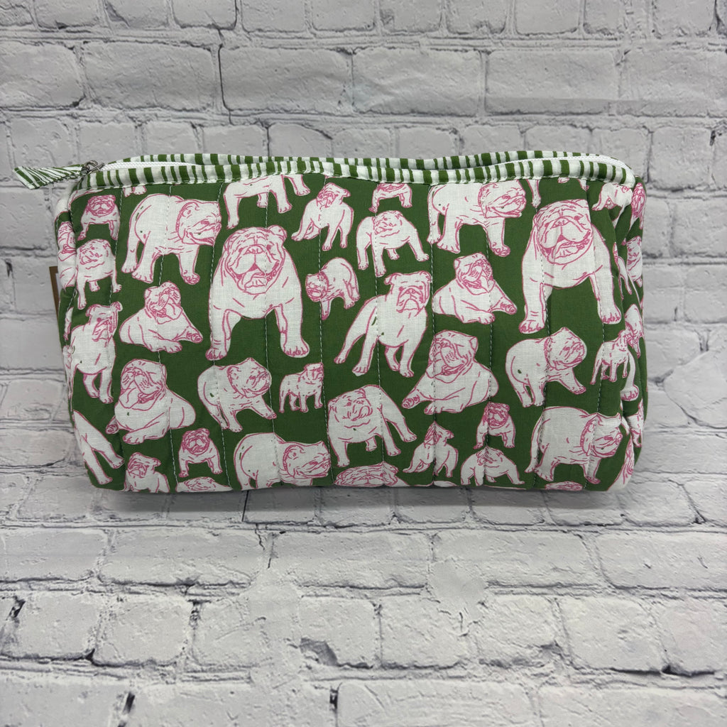 Royal Standard Cosmetic Quilted Bag Chelsea Pink Bulldog